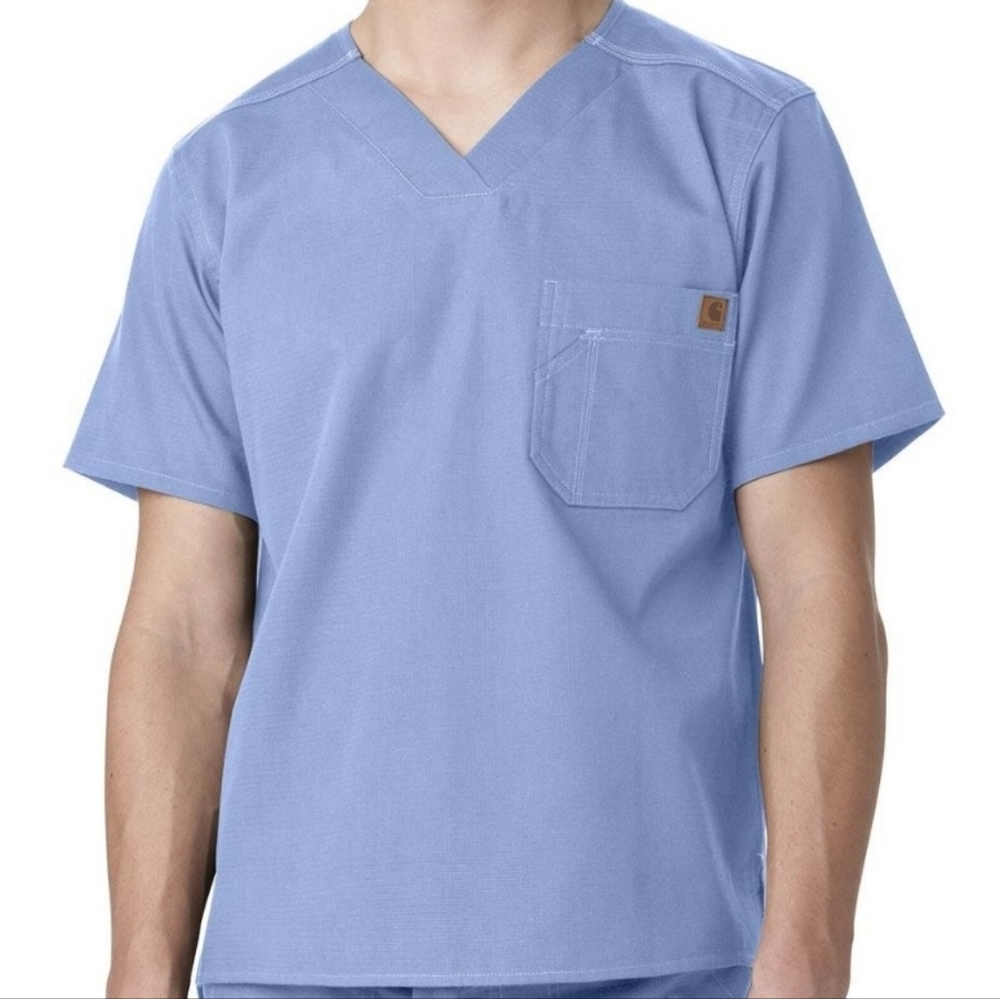 Carhartt Scrub Top- Men's Ceil Blue- Classic Fit - C15108